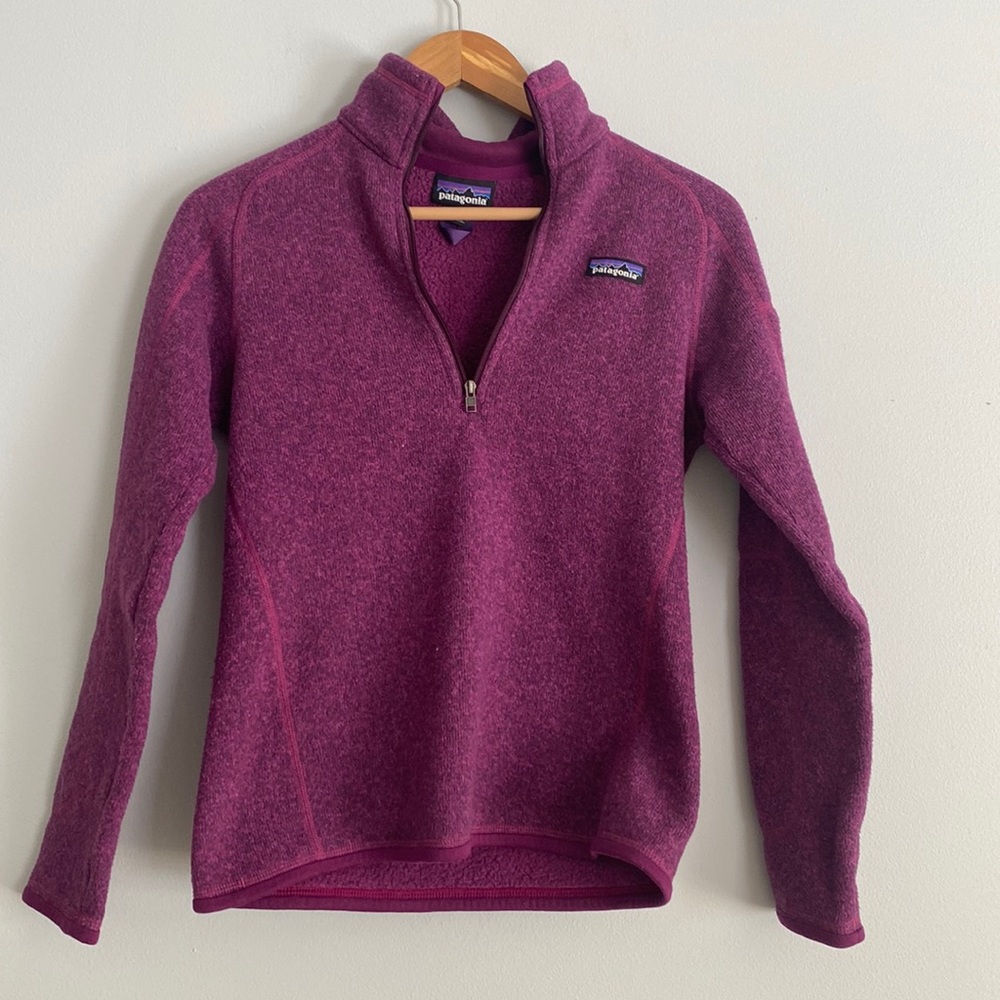 Patagonia Women's Cowl/Turtleneck Quarter-Zip Sweater in Magenta